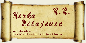Mirko Milojević vizit kartica